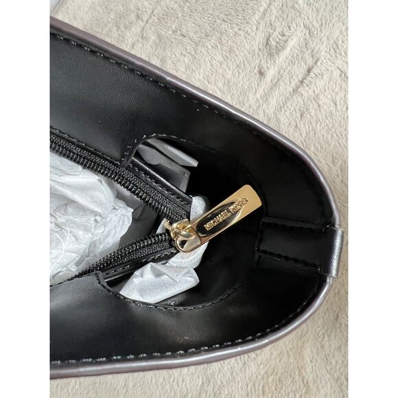 Michael Kors Jet Set Travel Large Tote Bag In Beige & Black Canvas - Picture 5 of 13